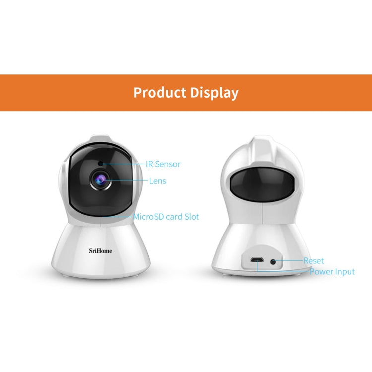 SriHome SH025 2.0 Million Pixels 1080P HD AI Auto-tracking IP Camera, Support Two Way Audio / Motion Tracking / Humanoid Detection / Night Vision / TF Card, AU Plug SriHome SH025 2.0 Million Pixels 1080P HD AI Auto-tracking IP Camera, Support Two Way Audio / Motion Tracking / Humanoid Detection / Night Vision / TF Card, AU Plug